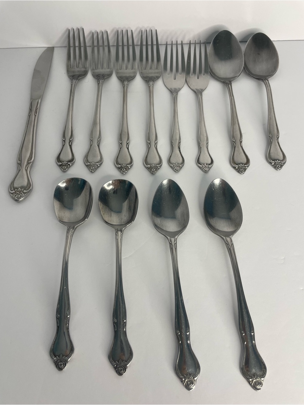 EKCO Regal Roses Custom Stainless Flatware Japan 13 Pieces